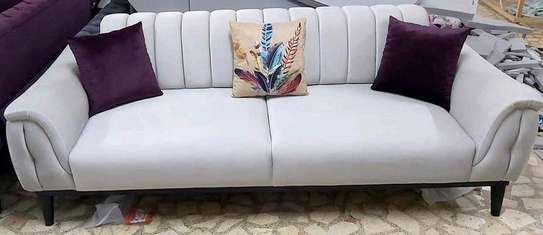 Modern white three seater tufted sofa Kenya image 1