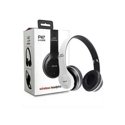 P47 New Style Wireless Bluetooth 4.2 Music Headphones - Lime Green/Black image 2