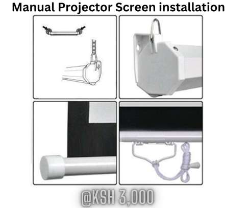 Manual projector screen installation image 1