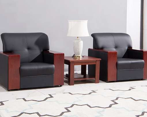 Office Sofa; High-End Leather Executive Sofa image 2