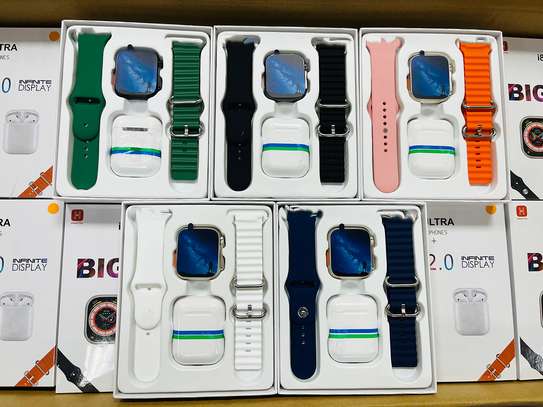 New i8 Ultra 2 In 1 Smartwatch With Free Bluetooth Earphones image 1