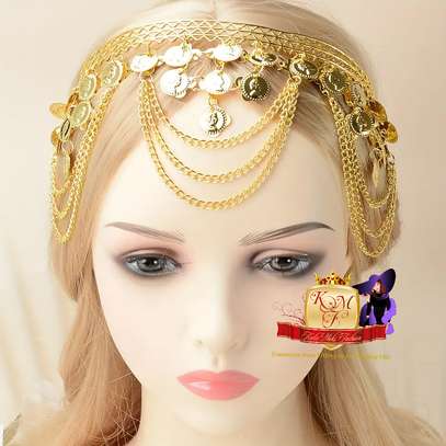Golden Coin Sequin Tassel  Hairband Headpiece image 2