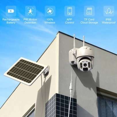 4G Simcard Rotating  PTZ Security Solar CCTV Camera image 1