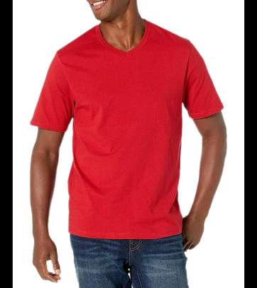 Red V-Neck T-shirts image 2