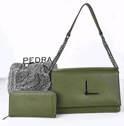 PEDRA Leather Shoulder Bag Medium Dark Brown image 8