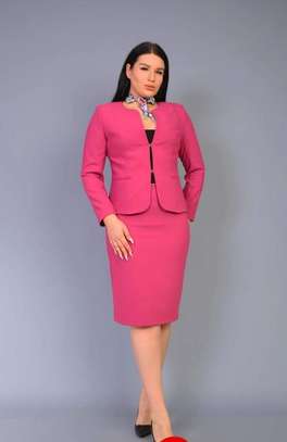 Turkey skirt suit -hot pink image 1