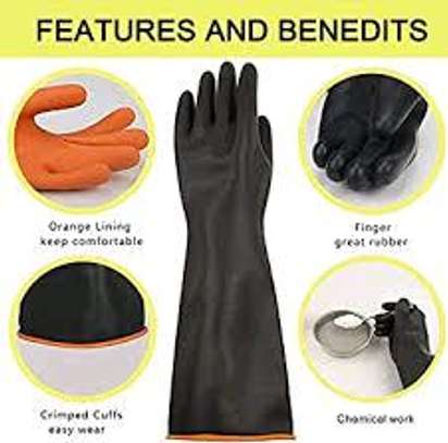 Heavy duty chemical resistant Industrial rubber gloves image 6