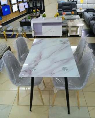 Dining Set; 4 Seater Marble Dinner Set image 3