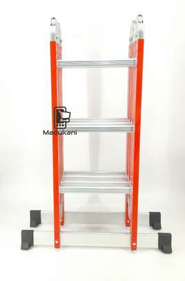 Extra Heavy Duty 4m 12.5 ft Aluminium Folding Ladder, Red image 4