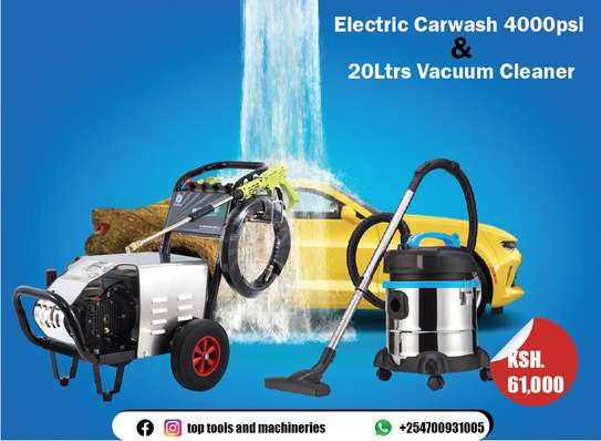 Electric Carwash 4000psi & 20 Ltrs Vacuum Cleaner image 1