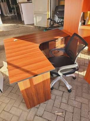 1.4M Curved Wooden Office Study Desk with Drawers image 9