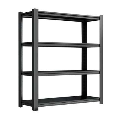 Black Steel Metal 4 Shelves Open Storage Rack image 8