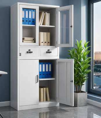 Office Cabinet: 2 Doors Gray Office Cabinet image 1