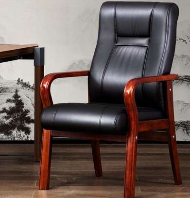Office Chair: Luxury Mahogany Arm Visitor Chair image 1