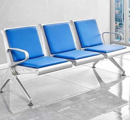 Office Bench: Three Seater Leather Office Bench image 2