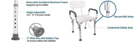 Shower Chair/  Bath Seat, Removable Back and Adjustable Legs image 7
