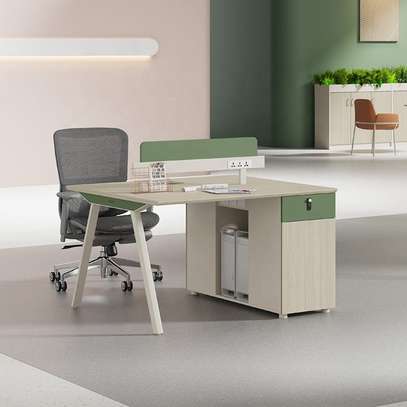Modern Modular Office Workstation with Cubicle Frames image 4
