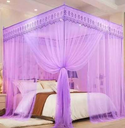 4 stand cream, purple, pink and white mosquito nets and image 2
