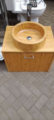 Waterproof  cabinet wooden basins image 3