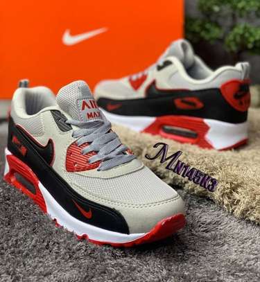 Nike Air Max 90 Grey/Black/Red Sneaker Training Shoes image 2