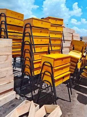 School desk and chair ( school lockers. image 7