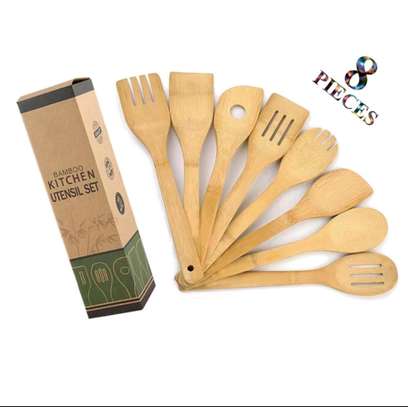8 pcs Bamboo cooking spoons image 1
