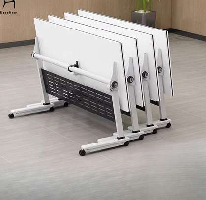 OFFICE TABLE: White Foldable Office Table image 2