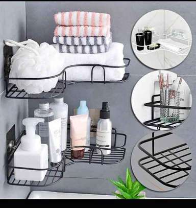 Metallic corner triangular bathroom/kitchen organizer image 2