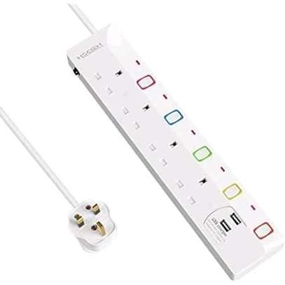 4 Way Power strip extension cable with USB port image 1