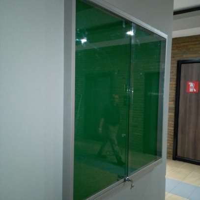 4*8FT Wall mount Glass lockable Noticeboards image 1