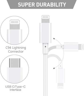 Type C To Lightning Cable for iPhone, iPad, Mac, iPod image 3