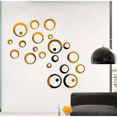 24pcs Creative Circle Wall Stickers, Mirror Stickers image 4