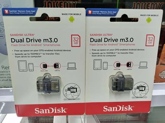 Sandisk OTG Ultra Dual Drive M3.0 - 32GB - Silver & Black image 2