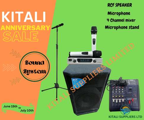 Offer RCF 12" speaker , 4ch mixer, wireless mic & stand image 1