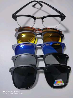 5 in1 polarized magnetic clip on sunglasses image 1