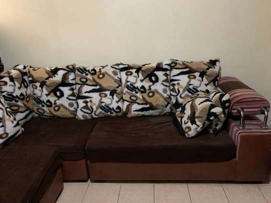 L-shaped, 2 seater and 1 seater sofa set image 2
