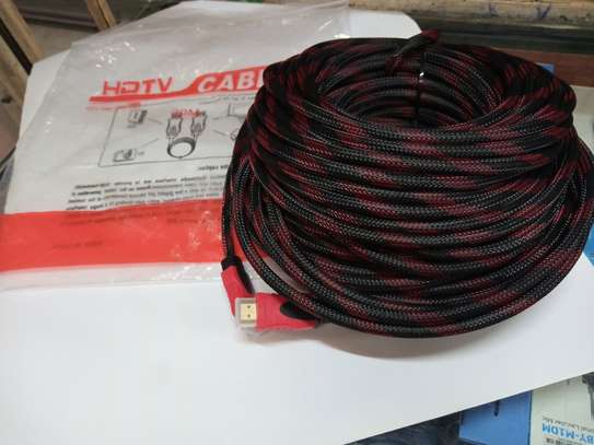 Hdmi Cable 30 meter braided black & red cable image 2