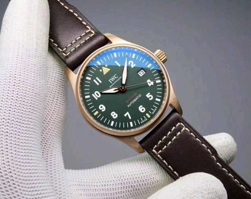 IWC Pilot Spitfire Bronze Watch with Green Dial image 5