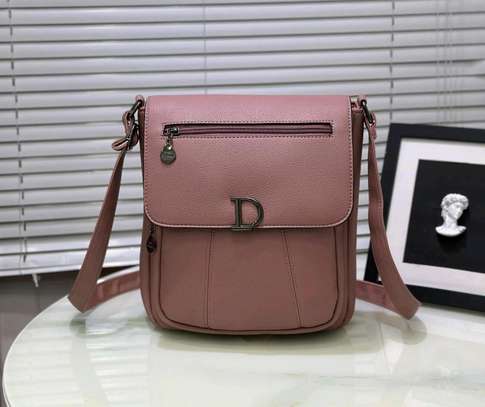 Chic Pink Faux Leather Crossbody Bag Compact Size image 6