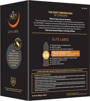 SKYN Elite Large Non-Latex Lubricated Condoms, 36 Pieces image 2