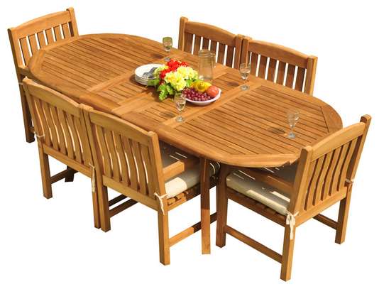 Mahogany /Mvule outdoors dining table and chairs image 9