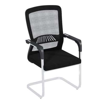 Office Chair: Non-swivel Mid-back Ergonomic Conference Chair image 4