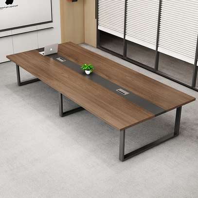 Executive 2.4m Wooden Meeting Table with Metal Legs image 8