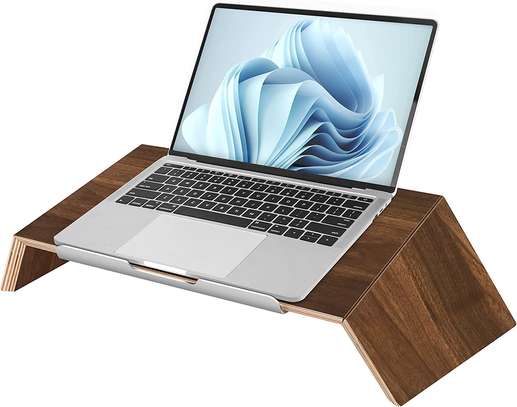 Wood Laptop Stand for Desk Wooden Compute image 2