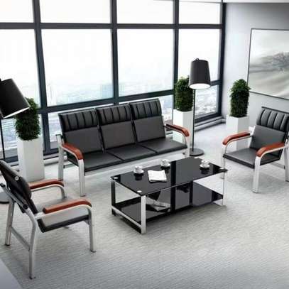 5 Seater Office Leather Waiting Office Sofas image 9