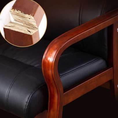 Office Chair: Luxury Mahogany Arm Visitor Chair image 5