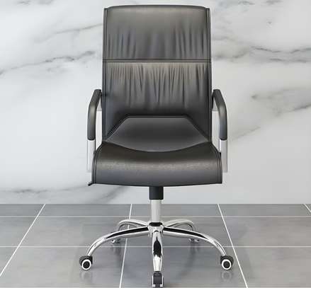 Office Chair: Leather Swivel Modern Staff Seat image 1