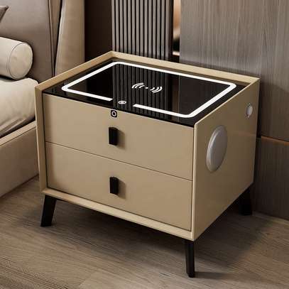 Modern Small Bedside Cabinet with Smart Features image 3