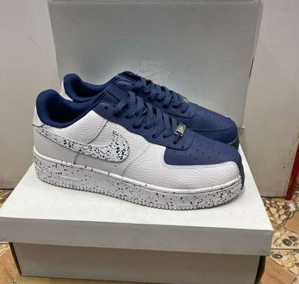 Nike Air force 1 White & Navy Blue Low Split Sneakers image 2