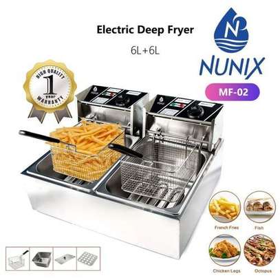 Nunix 6L+6L Double Electric Chips Deep Fryer Machine image 1